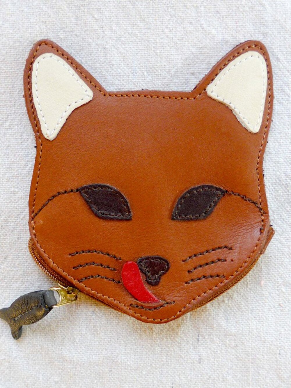 Cat-Shaped Cosmetic or Coin Purse
